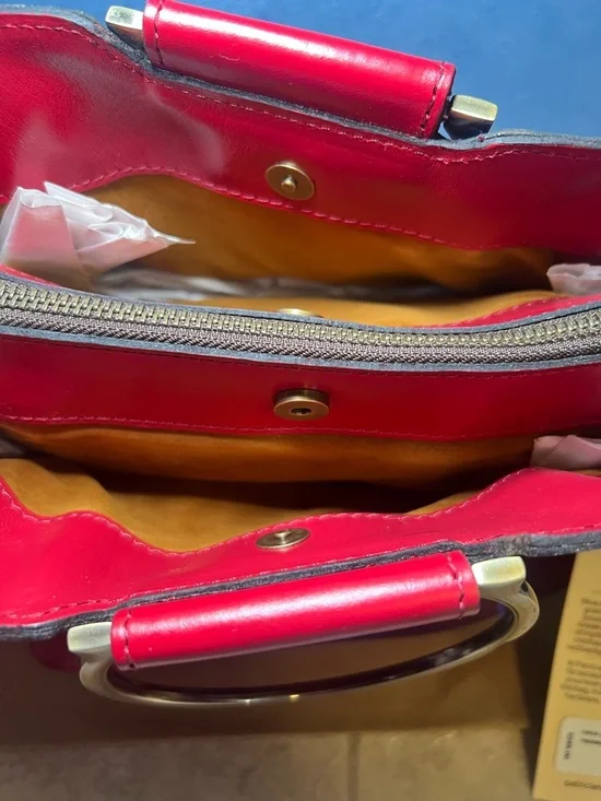 NWT Patricia Nash Leather Empoli Satchel- Grecian Rose - Picture 4 of 7